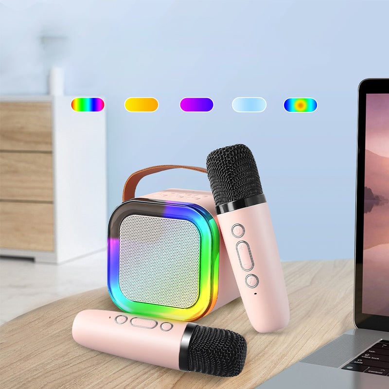 Mini Karaoke Machine with Wireless Microphones and Portable Bluetooth Speaker - Image 11