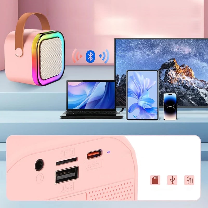Mini Karaoke Machine with Wireless Microphones and Portable Bluetooth Speaker - Image 12