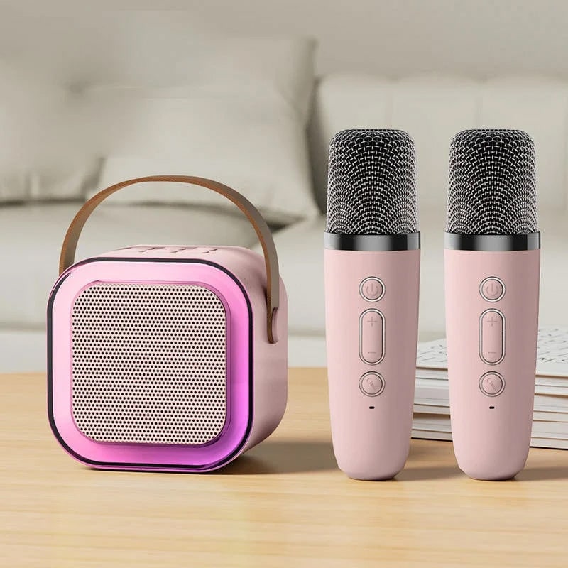 Mini Karaoke Machine with Wireless Microphones and Portable Bluetooth Speaker - Image 2