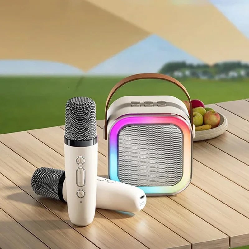 Mini Karaoke Machine with Wireless Microphones and Portable Bluetooth Speaker - Image 9