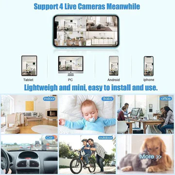 Mini Spy Camera Wireless 1080p Surveillance Portable Night Vision Magnetic Hidden Security - Image 3