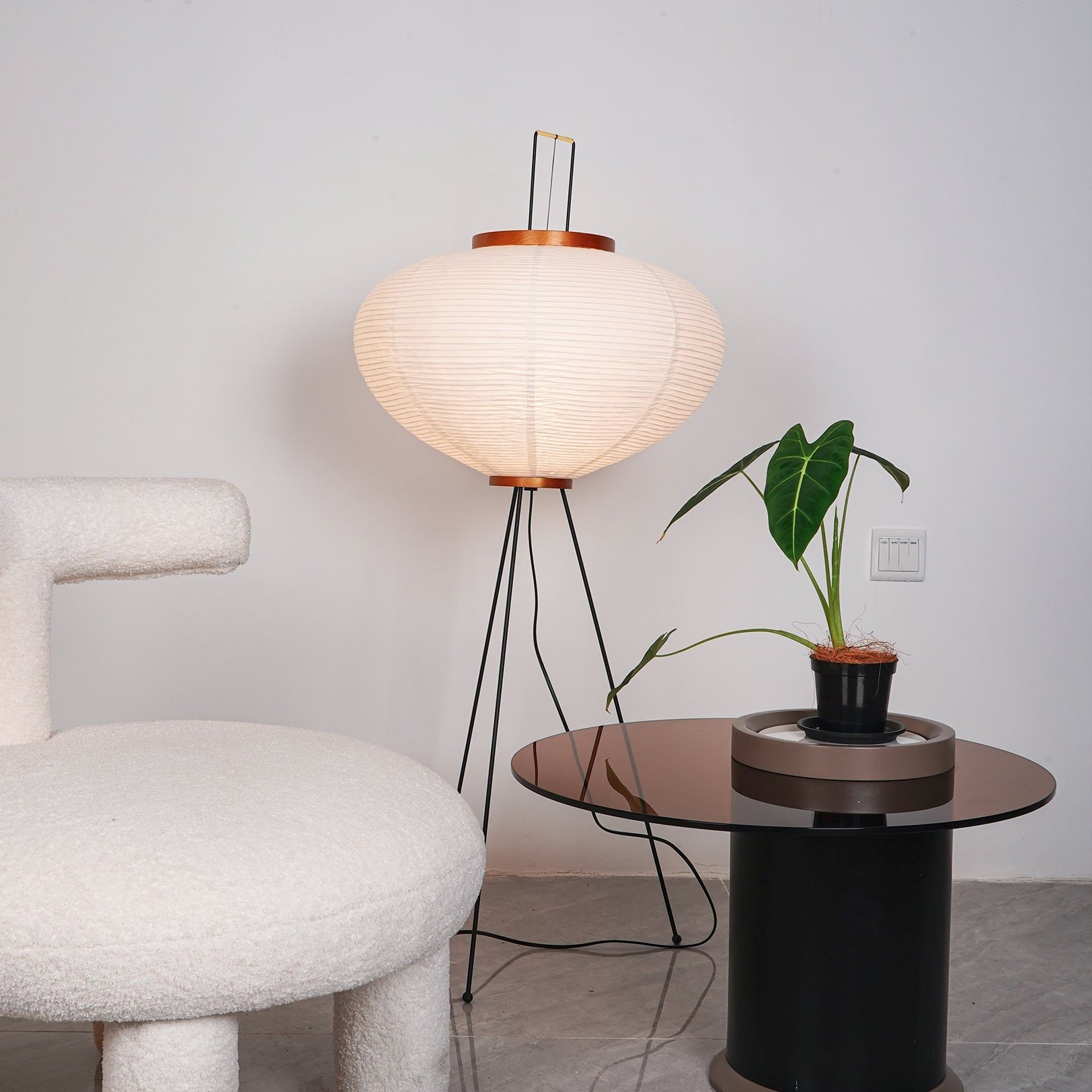 Modern Floor Lamp Decorative Floor Lamp Paper Lamp Tripod Floor Lamp - Image 2