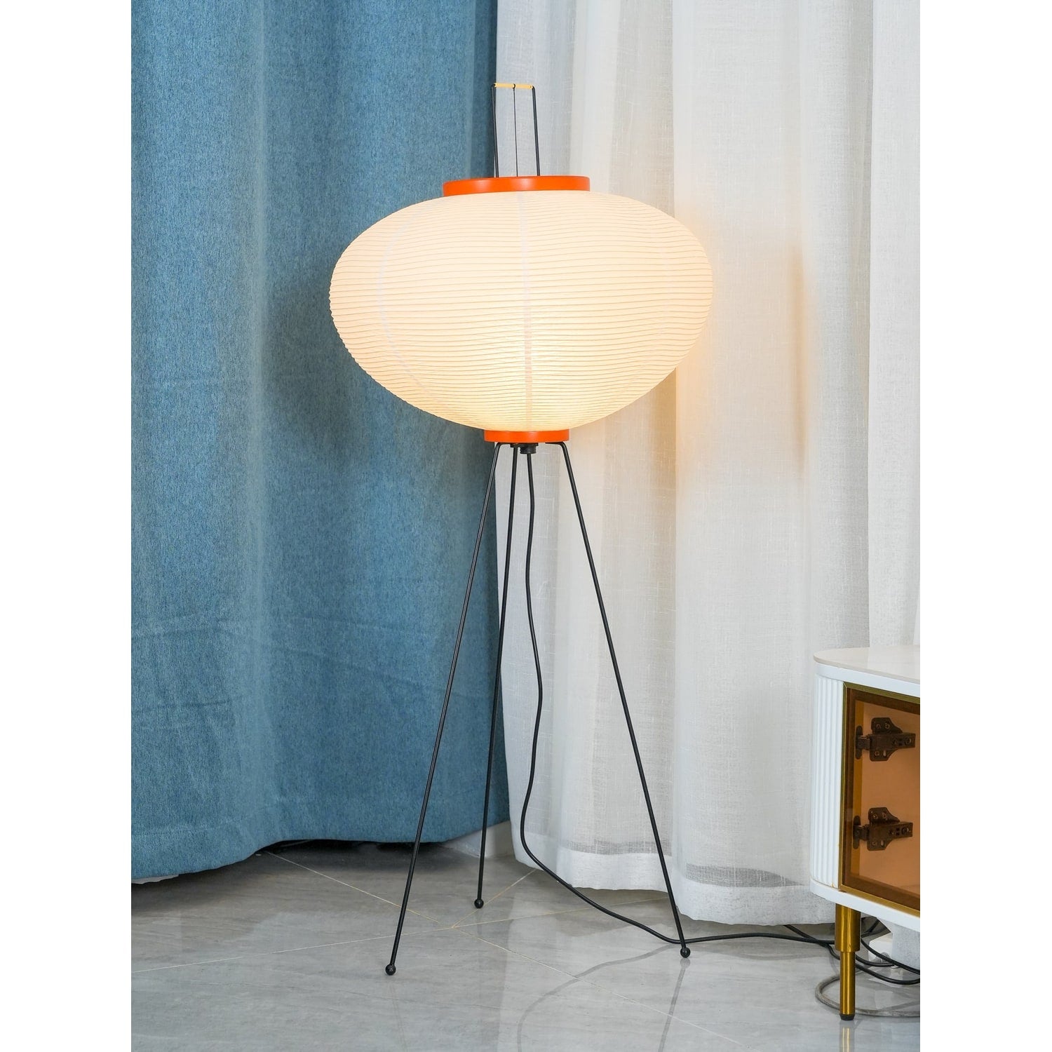 Modern Floor Lamp Decorative Floor Lamp Paper Lamp Tripod Floor Lamp - Image 32