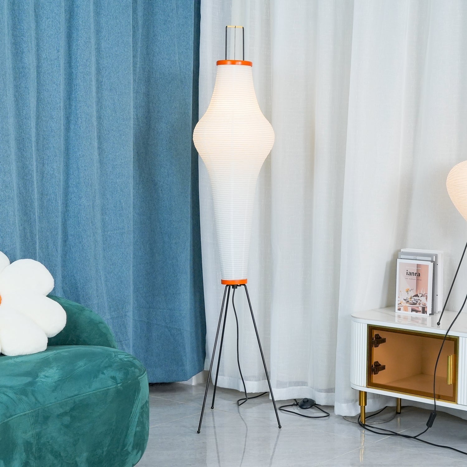 Modern Floor Lamp Decorative Floor Lamp Paper Lamp Tripod Floor Lamp - Image 4