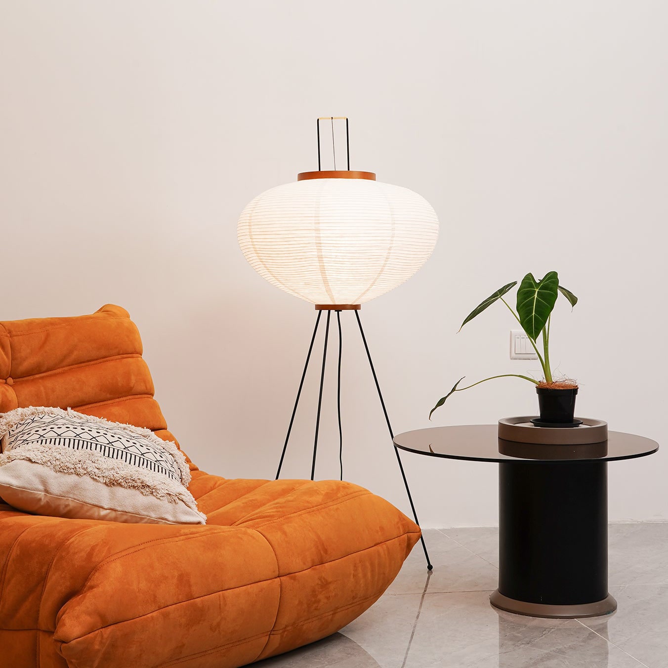 Modern Floor Lamp Decorative Floor Lamp Paper Lamp Tripod Floor Lamp - Image 6