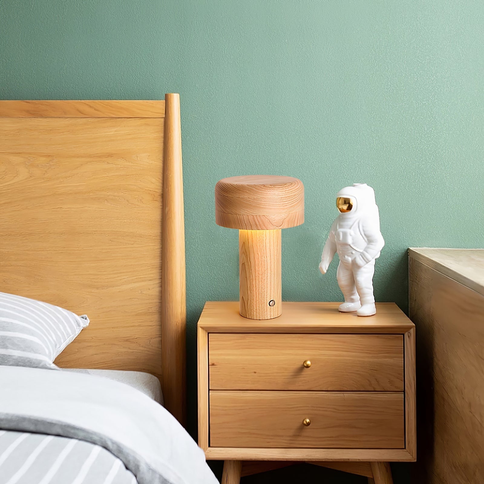 Modern Table Lamp LED Table Lamp Wooden Touch Control Lamp Minimalist - Image 10
