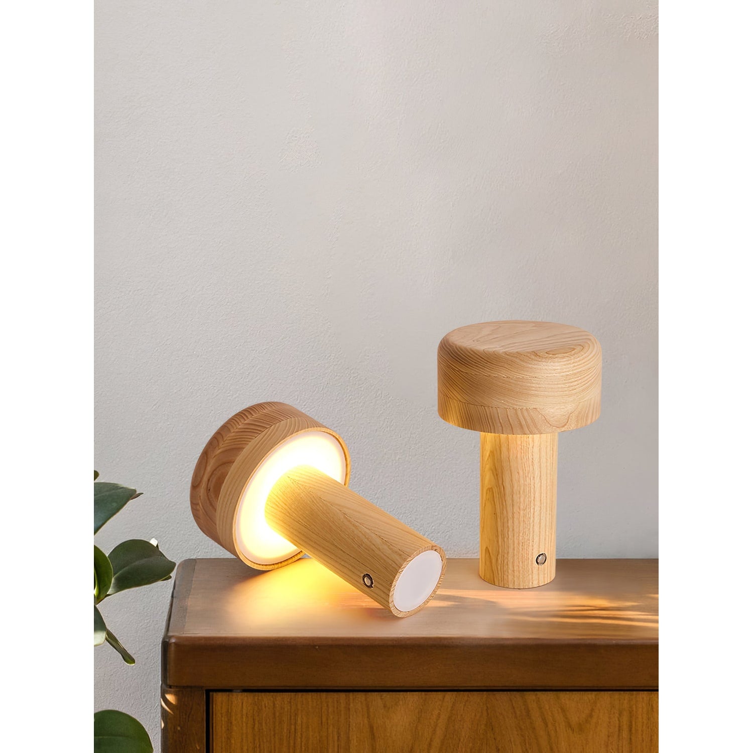 Modern Table Lamp LED Table Lamp Wooden Touch Control Lamp Minimalist - Image 13