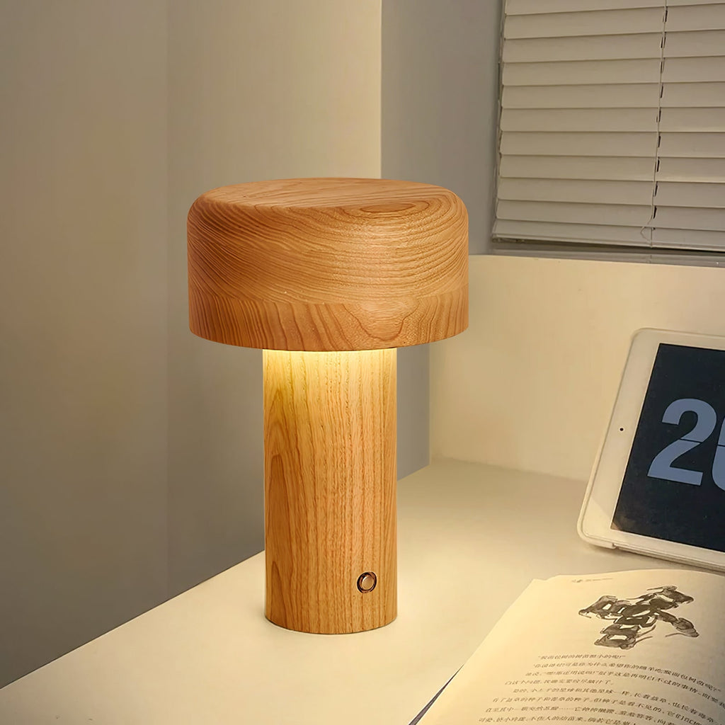 Modern Table Lamp LED Table Lamp Wooden Touch Control Lamp Minimalist - Image 2