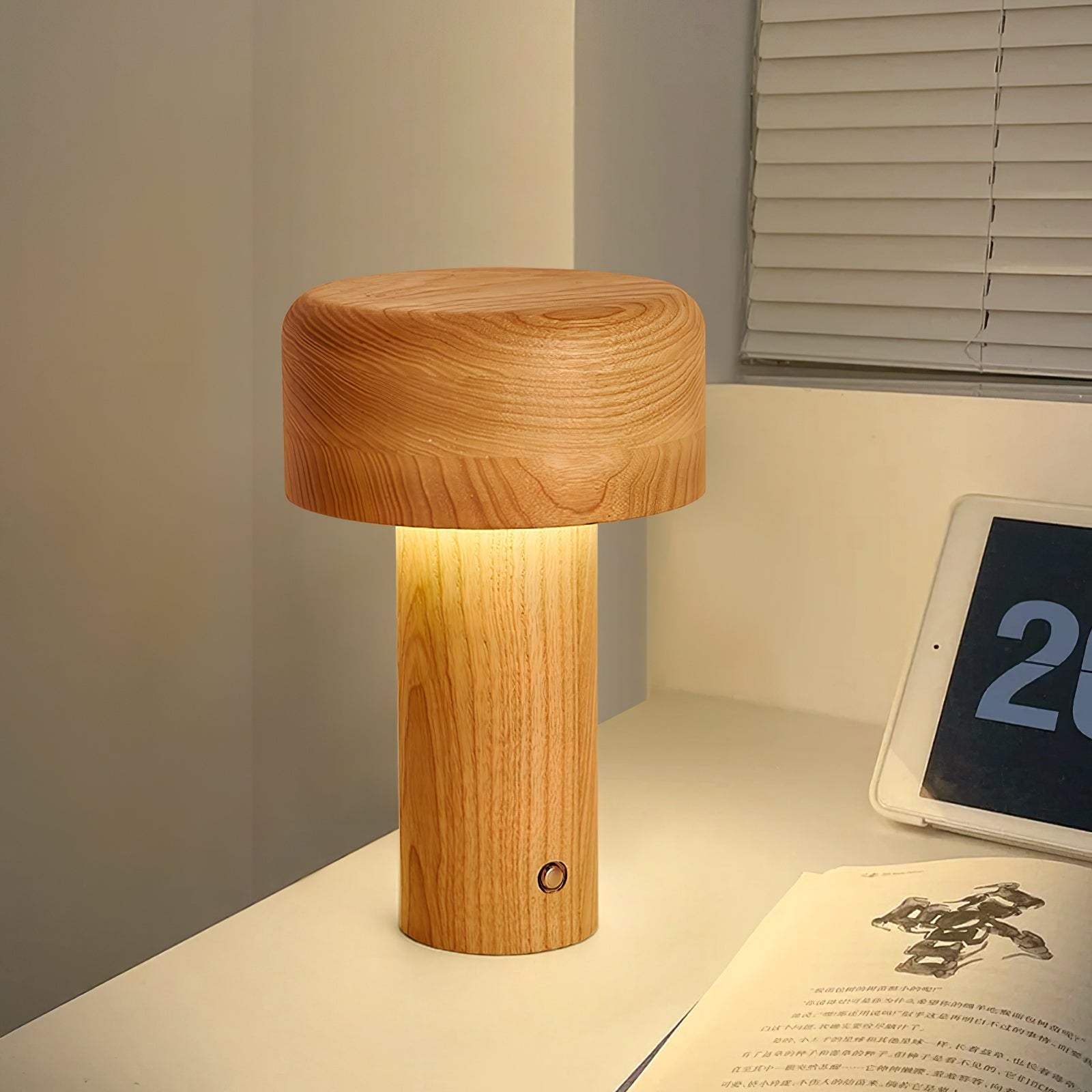 Modern Table Lamp LED Table Lamp Wooden Touch Control Lamp Minimalist - Image 2