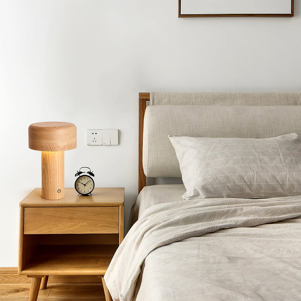 Modern Table Lamp LED Table Lamp Wooden Touch Control Lamp Minimalist - Image 6