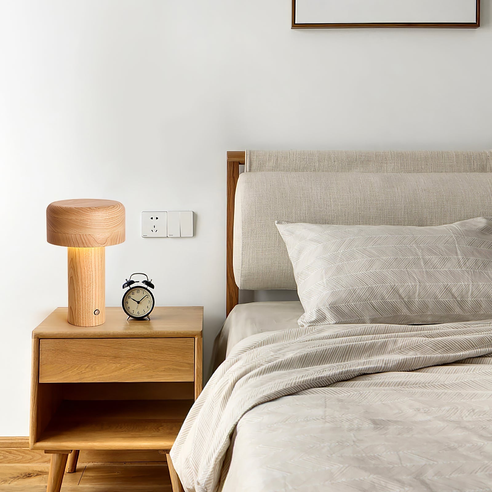 Modern Table Lamp LED Table Lamp Wooden Touch Control Lamp Minimalist - Image 6