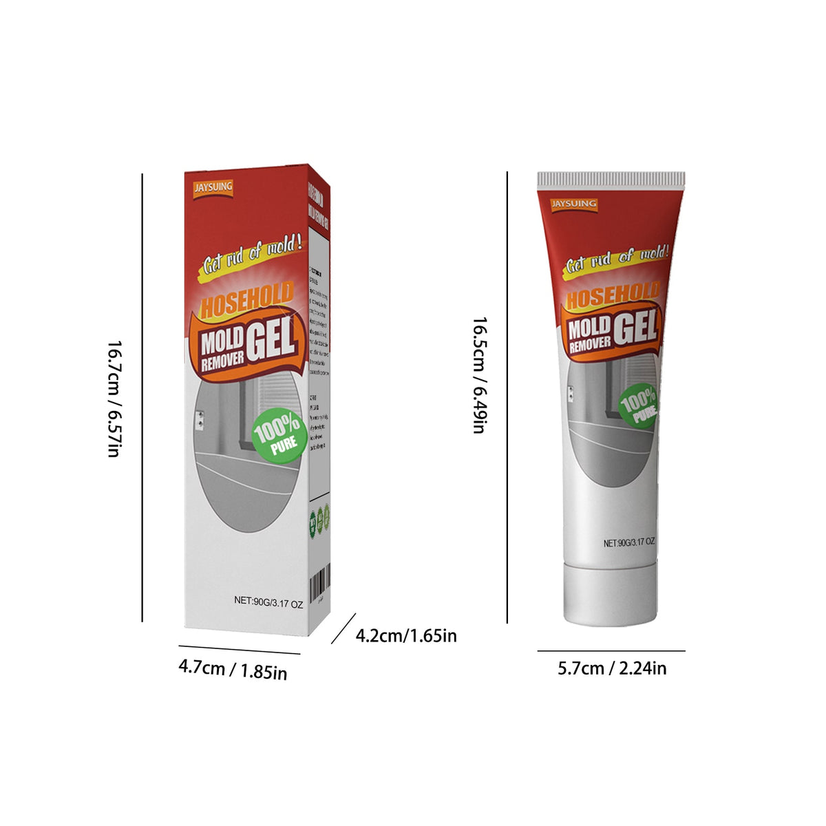 Mold and Mildew Remover Professional Gel with Precision Nozzle for Bathroom Tile Grout - Image 2