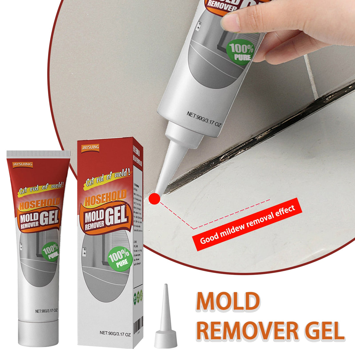Mold and Mildew Remover Professional Gel with Precision Nozzle for Bathroom Tile Grout - Image 6