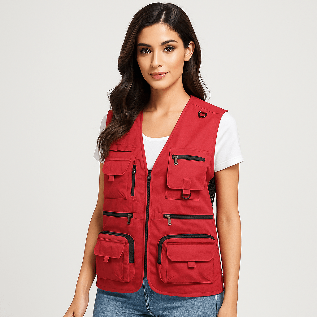 Lightweight Stylish Summer Vest with Multiple Pockets - Functional Design