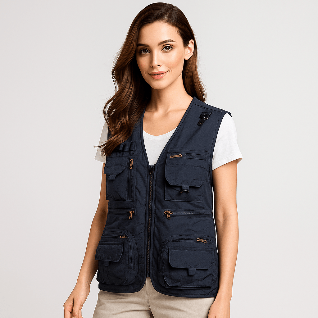 Lightweight Stylish Summer Vest with Multiple Pockets - Functional Design
