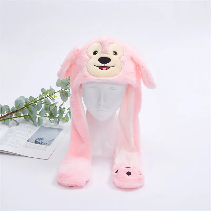 Interactive Bunny Ears Hat for Kids and Adults – Cute Plush Hat with Moving Ears for Play, Costumes and Gifts