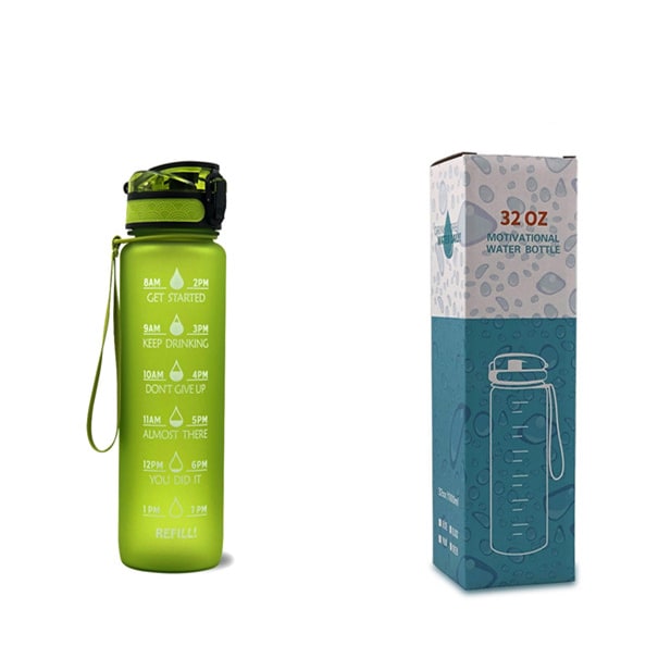 Motivational Sports Water Bottle with Time Markers 32 Oz Flip-Top Lid and Fruit Infuser - Image 13