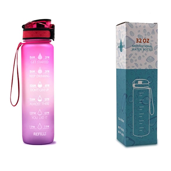 Motivational Sports Water Bottle with Time Markers 32 Oz Flip-Top Lid and Fruit Infuser - Image 20