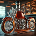 Motorcycle Whiskey Decanter with Alcohol Set Glass Cruiser Design with Silver Accents - Image 1