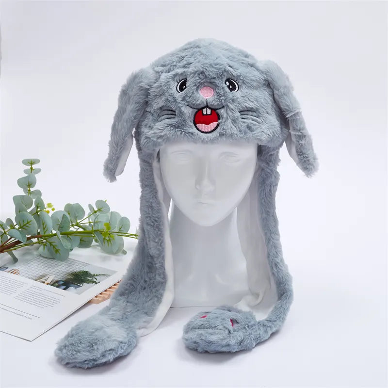 Interactive Bunny Ears Hat for Kids and Adults – Cute Plush Hat with Moving Ears for Play, Costumes and Gifts