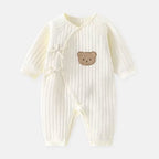 Bear Print Baby Romper for Spring and Autumn – Comfortable One-Piece Outfit for Infants and Toddlers