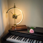 Rechargeable Table Lamp with Integrated Clock – Elegant Ambient Lighting for Bedroom, Living Room and Nightstand Use