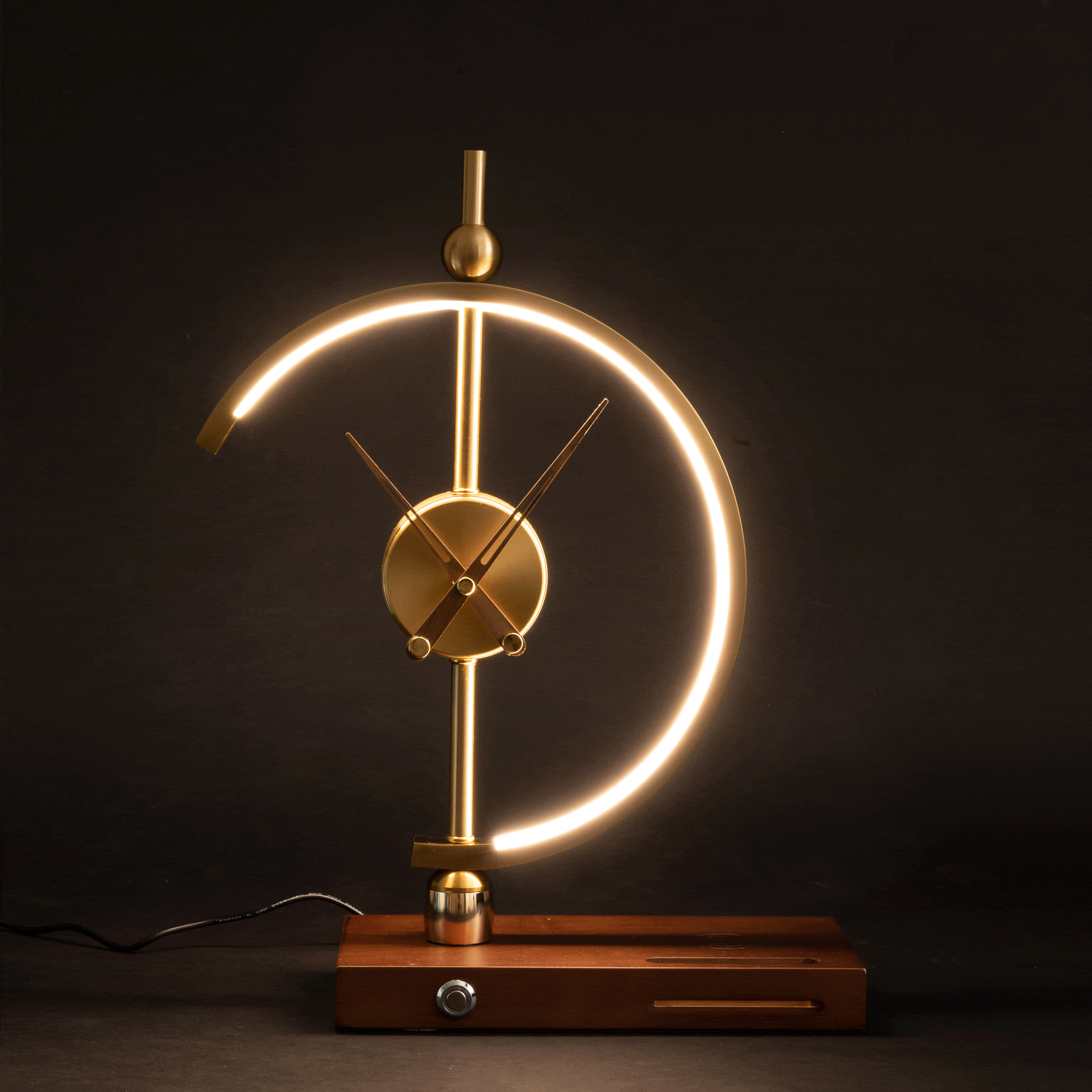 Rechargeable Table Lamp with Integrated Clock – Elegant Ambient Lighting for Bedroom, Living Room and Nightstand Use