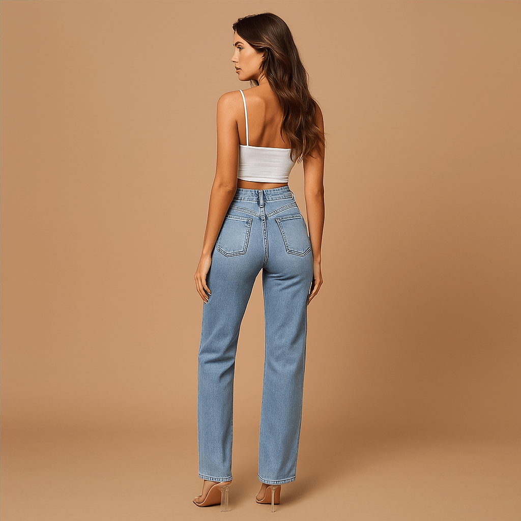 High-Waisted Wide-Leg Jeans for Women - Relaxed Fit with Five-Pocket Style