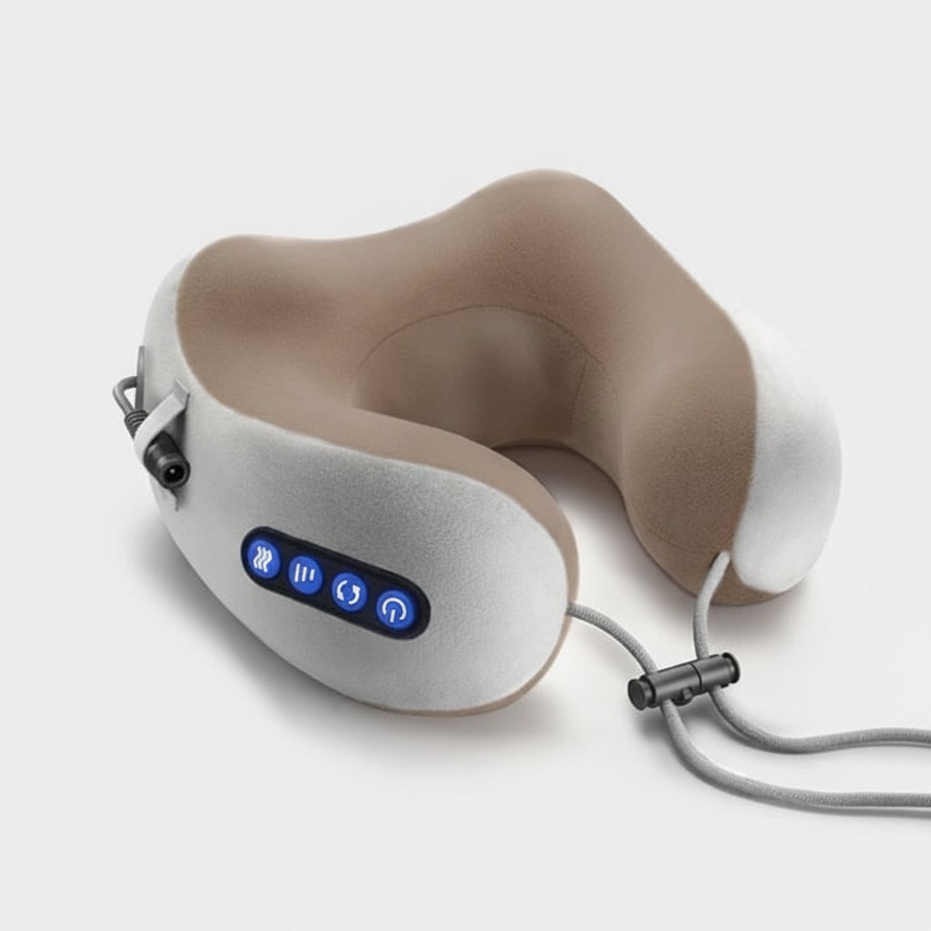 Neck Massager and U Shaped Massage Pillow with Vibrating Heat and Adjustable Drawstring - Image 1