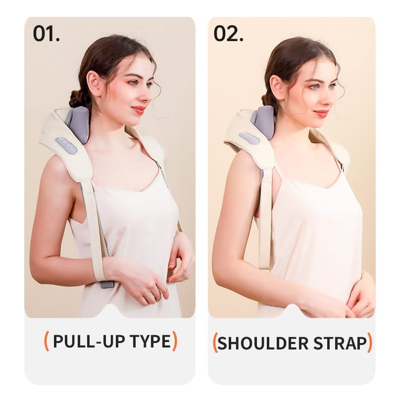 Neck Massager for Sore and Shoulders with Heat Stretch Relief Wearable Electric Shiatsu - Image 5