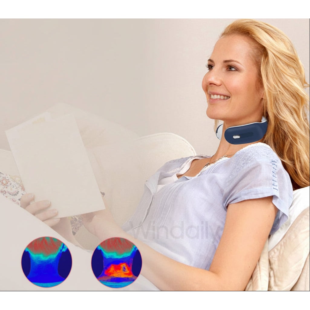 Neck Massager with Heat and Shoulder Trapezius Muscle Relief Wireless Electric Pulse Device - Image 9
