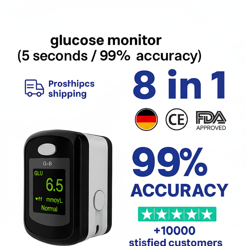 Non Invasive Glucometer Glucose Monitor Portable Fingertip Digital Display - Image 1
