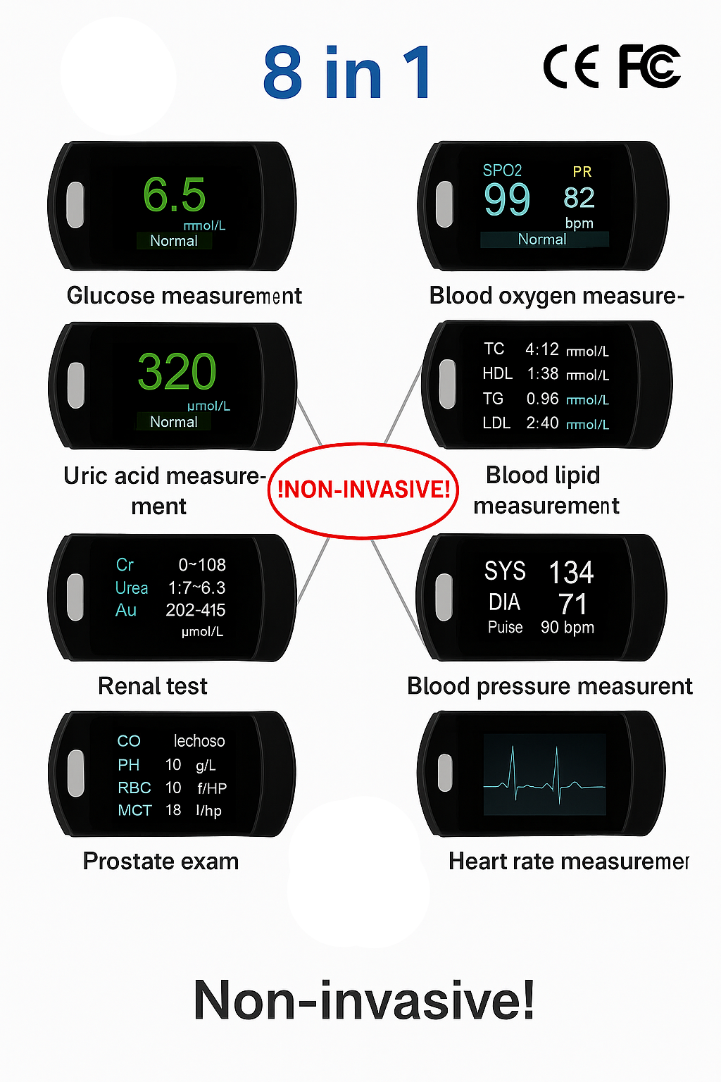 Non Invasive Glucometer Glucose Monitor Portable Fingertip Digital Display - Image 11