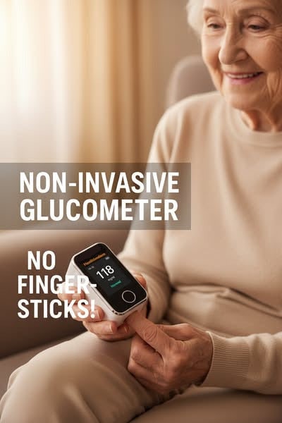 Non Invasive Glucometer Glucose Monitor Portable Fingertip Digital Display - Image 4