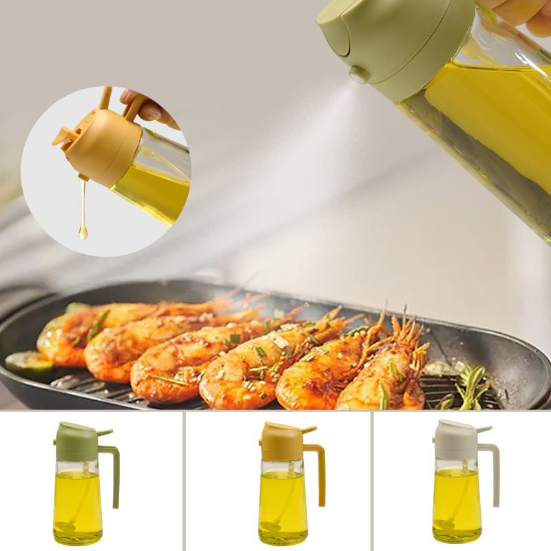 Oil Dispenser Bottle and Sprayer with Glass Construction and Handle - Image 10