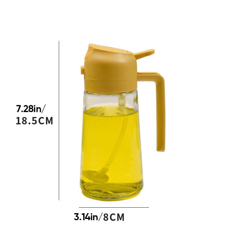 Oil Dispenser Bottle and Sprayer with Glass Construction and Handle - Image 11