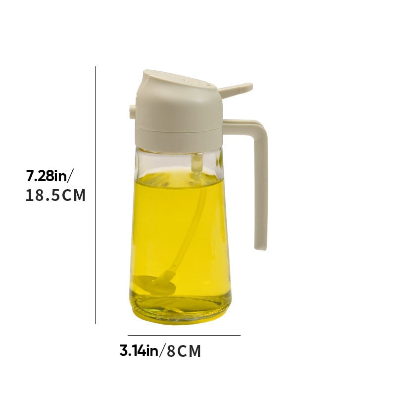Oil Dispenser Bottle and Sprayer with Glass Construction and Handle - Image 12