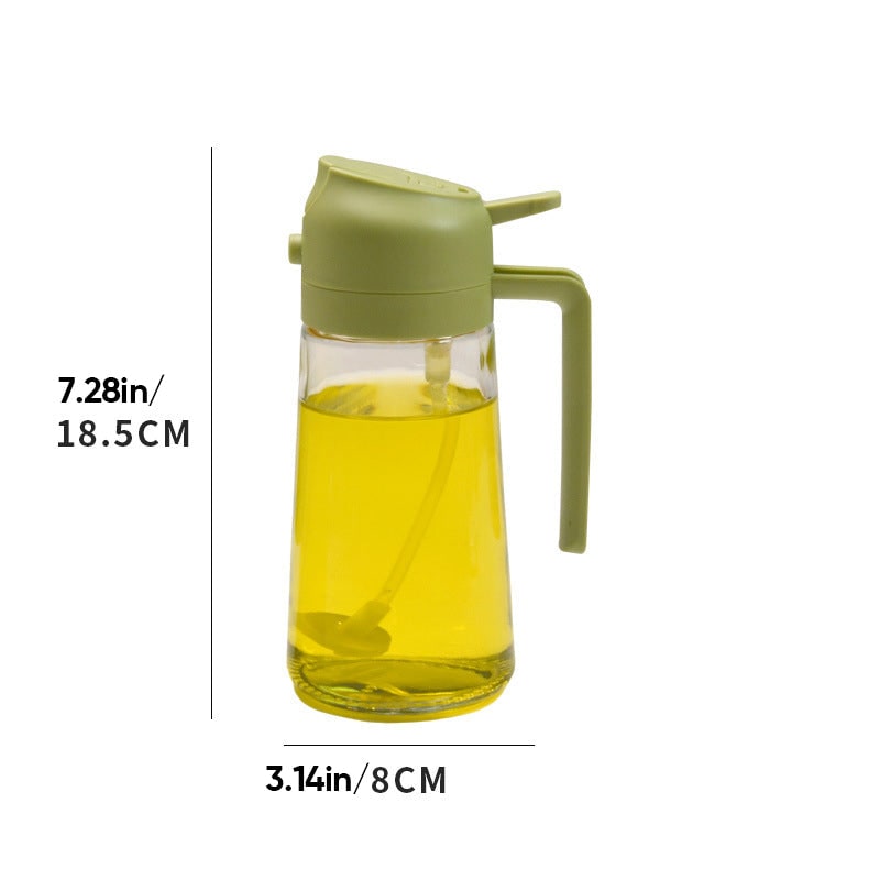Oil Dispenser Bottle and Sprayer with Glass Construction and Handle - Image 13