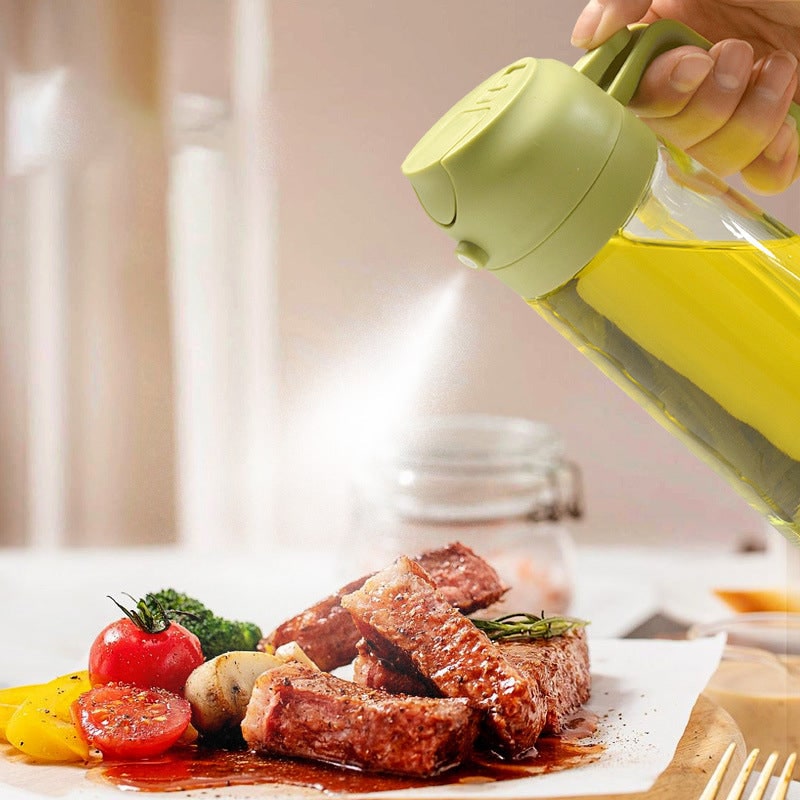 Oil Dispenser Bottle and Sprayer with Glass Construction and Handle - Image 4