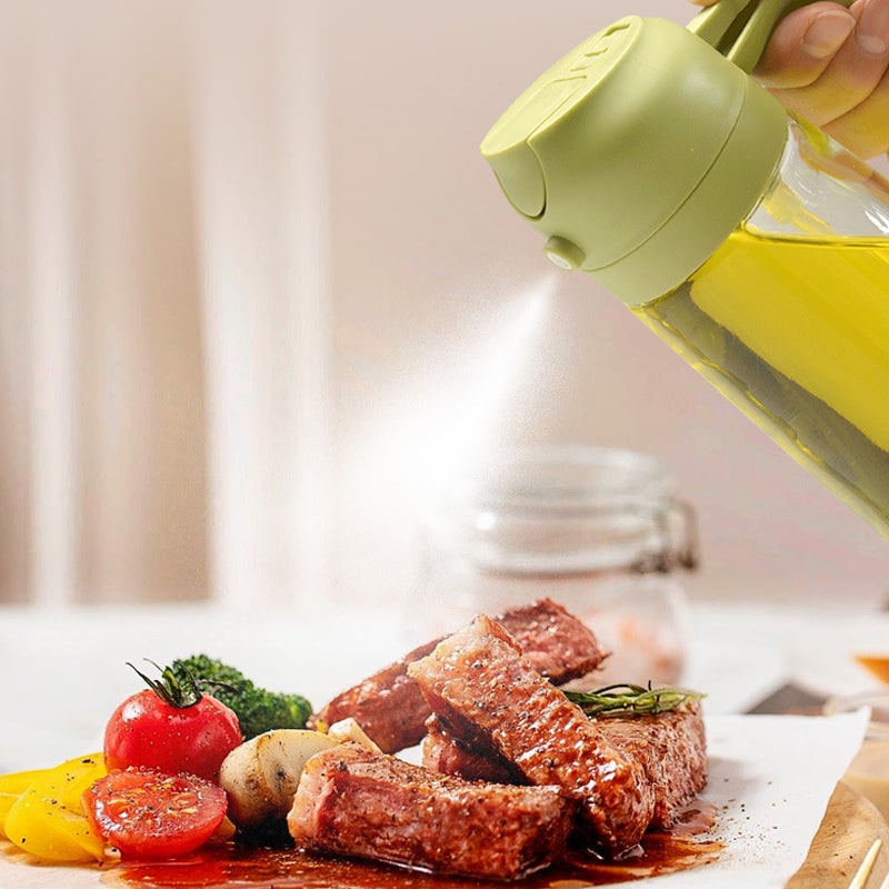 Oil Dispenser Bottle and Sprayer with Glass Construction and Handle - Image 7