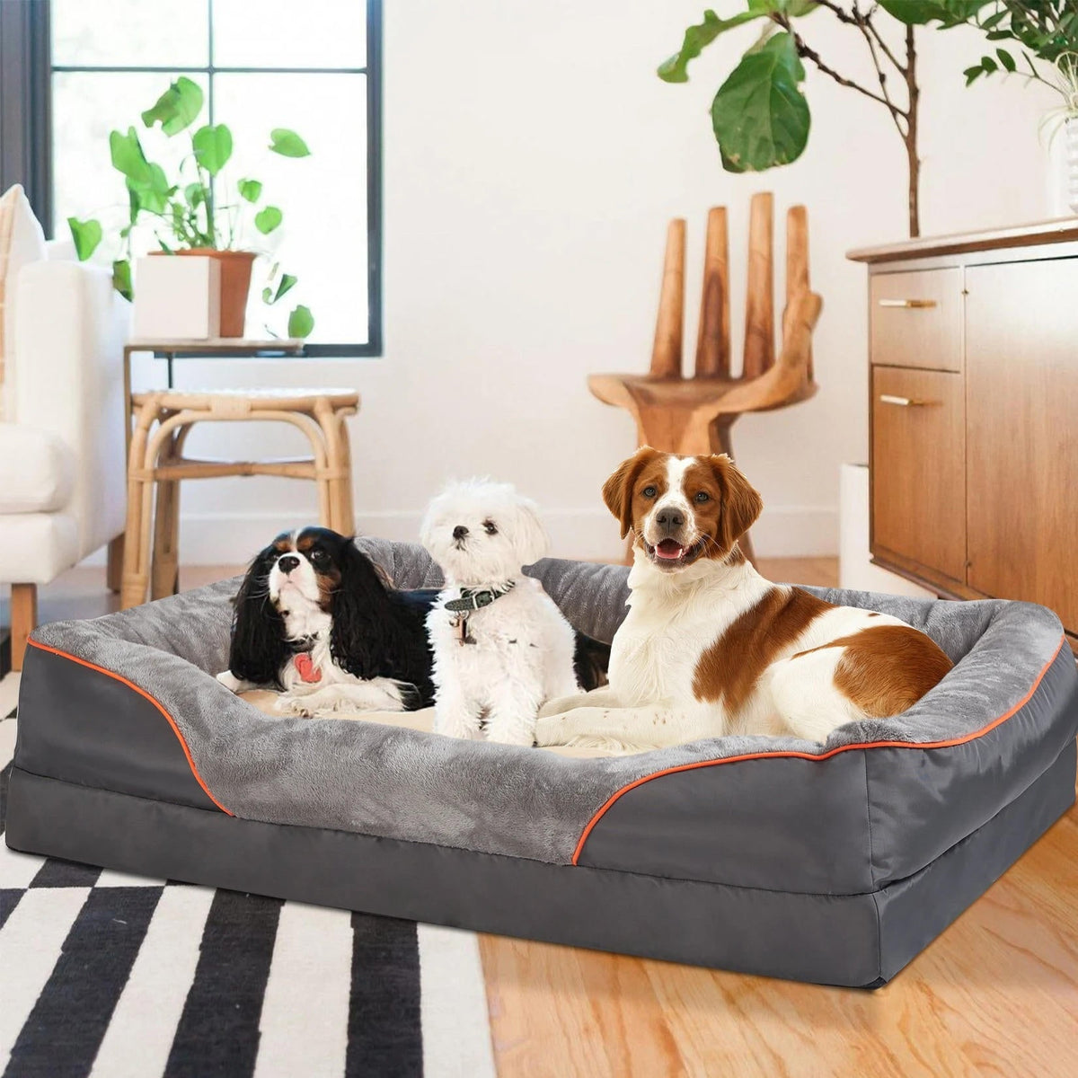 Orthopedic Dog Bed with Washable Bolster Memory Foam and Removable Cover X Large - Image 3