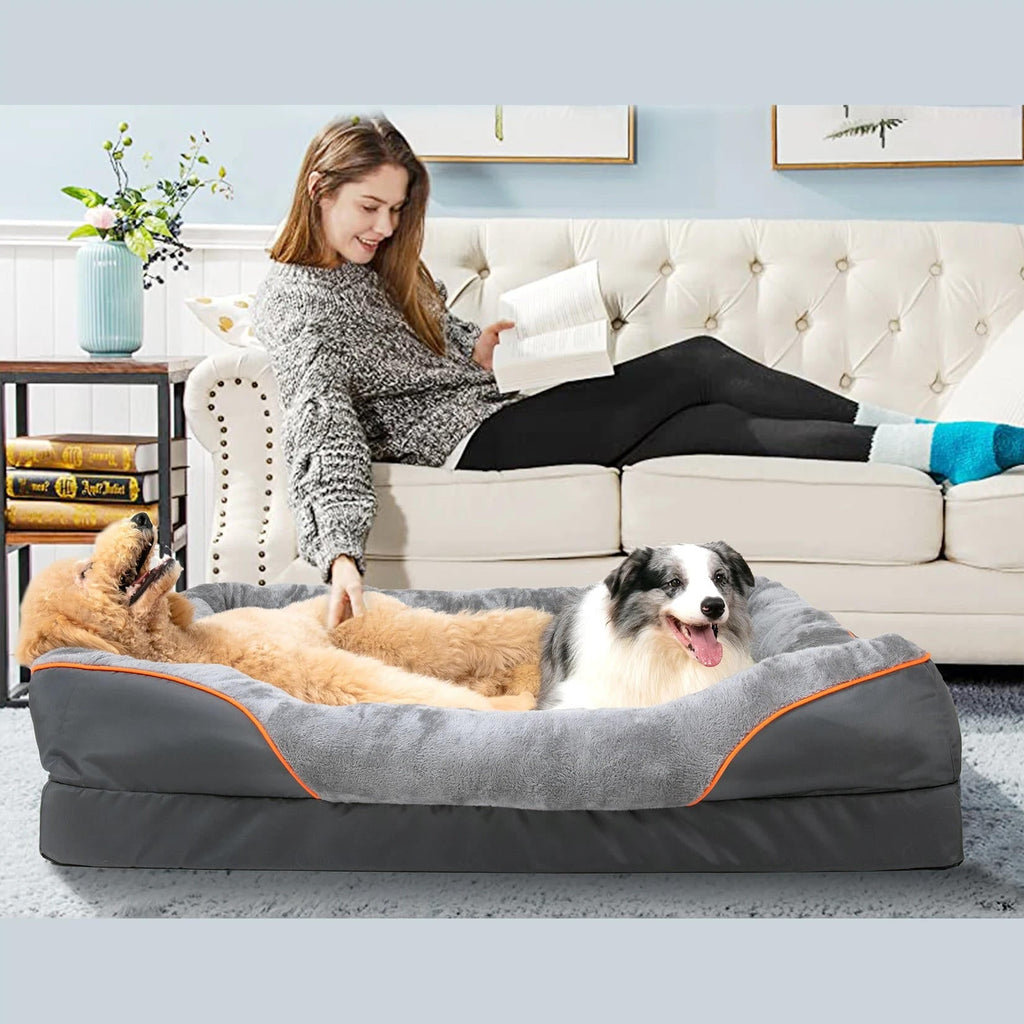 Orthopedic Dog Bed with Washable Bolster Memory Foam and Removable Cover X Large - Image 4