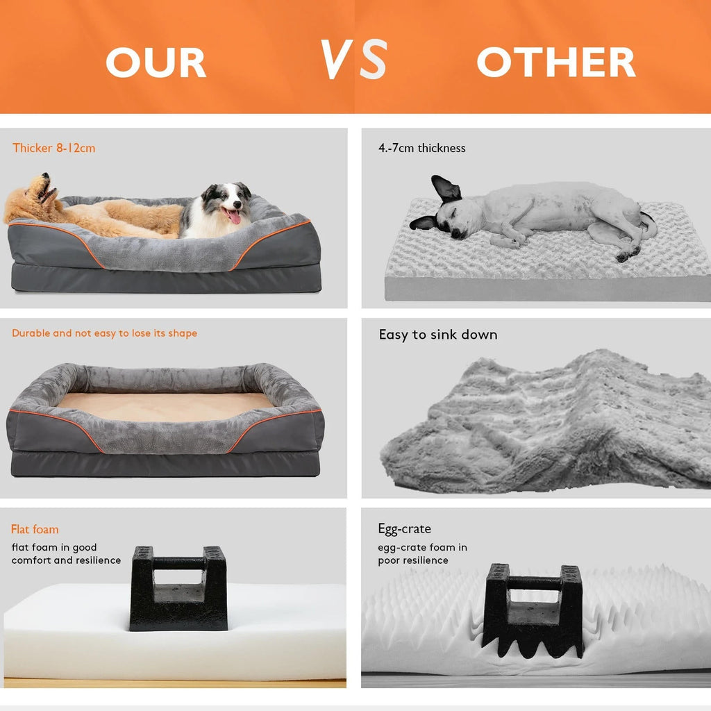 Orthopedic Dog Bed with Washable Bolster Memory Foam and Removable Cover X Large - Image 6