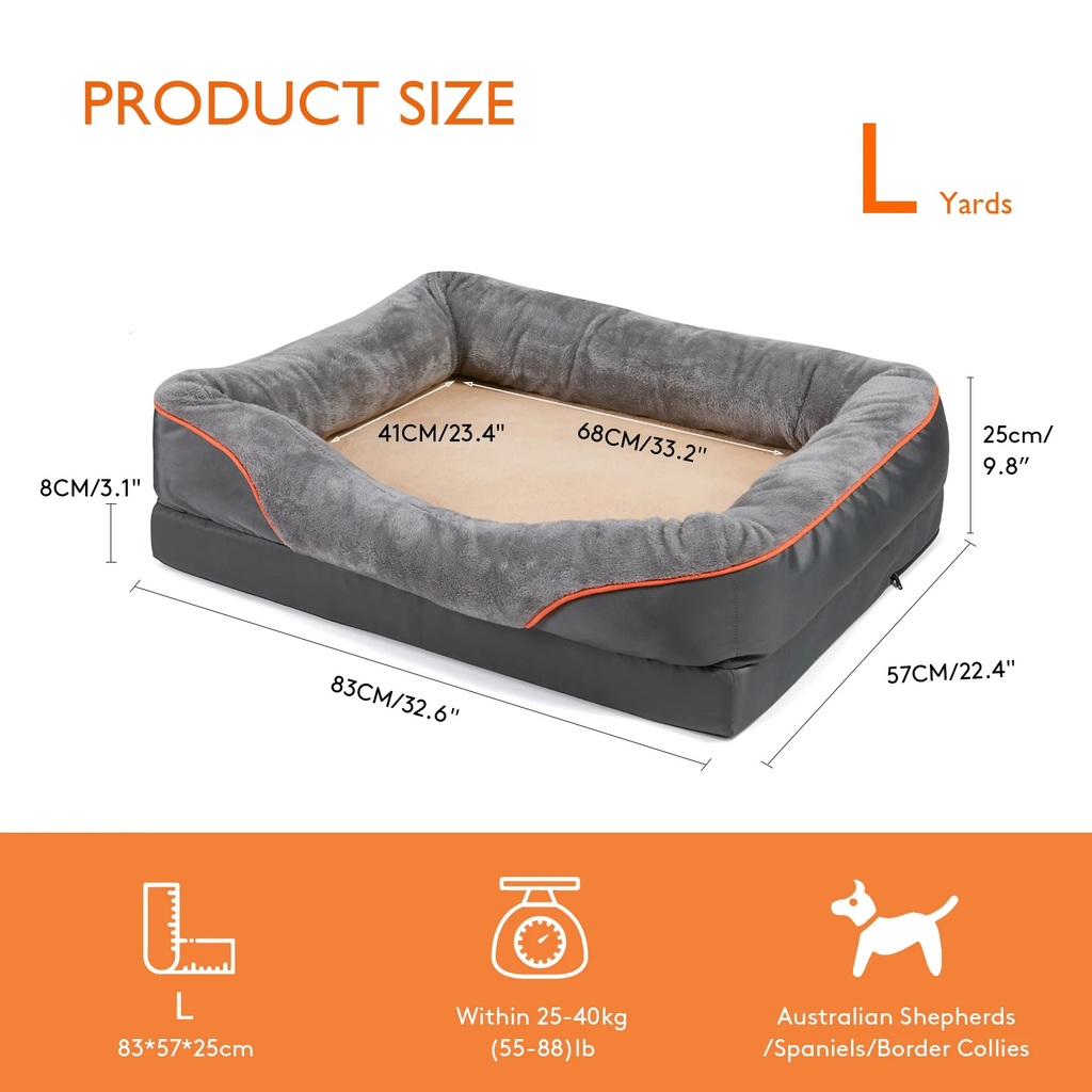 Orthopedic Dog Bed with Washable Bolster Memory Foam and Removable Cover X Large - Image 7
