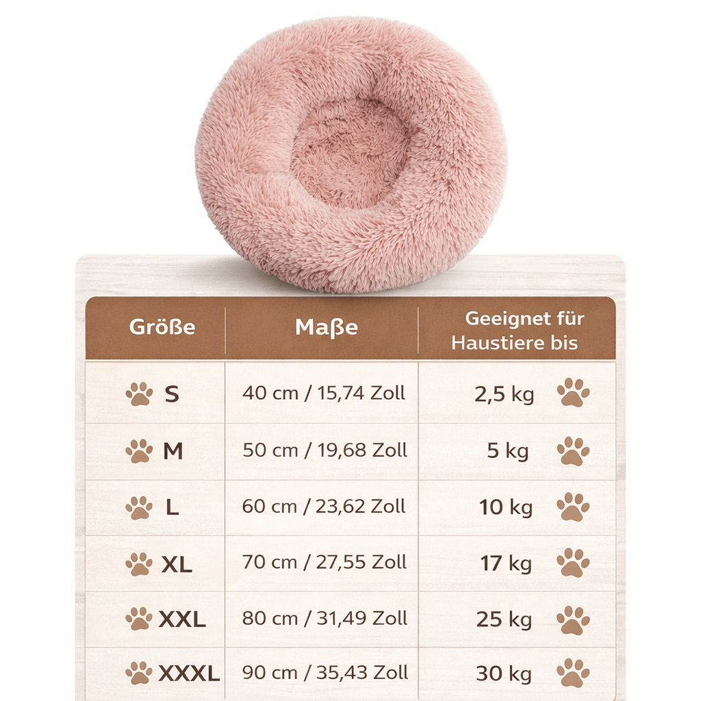 Orthopedic Pet Donut Dog Bed Soft Plush Faux Fur Bolster Cats Dogs Machine Washable - Image 13