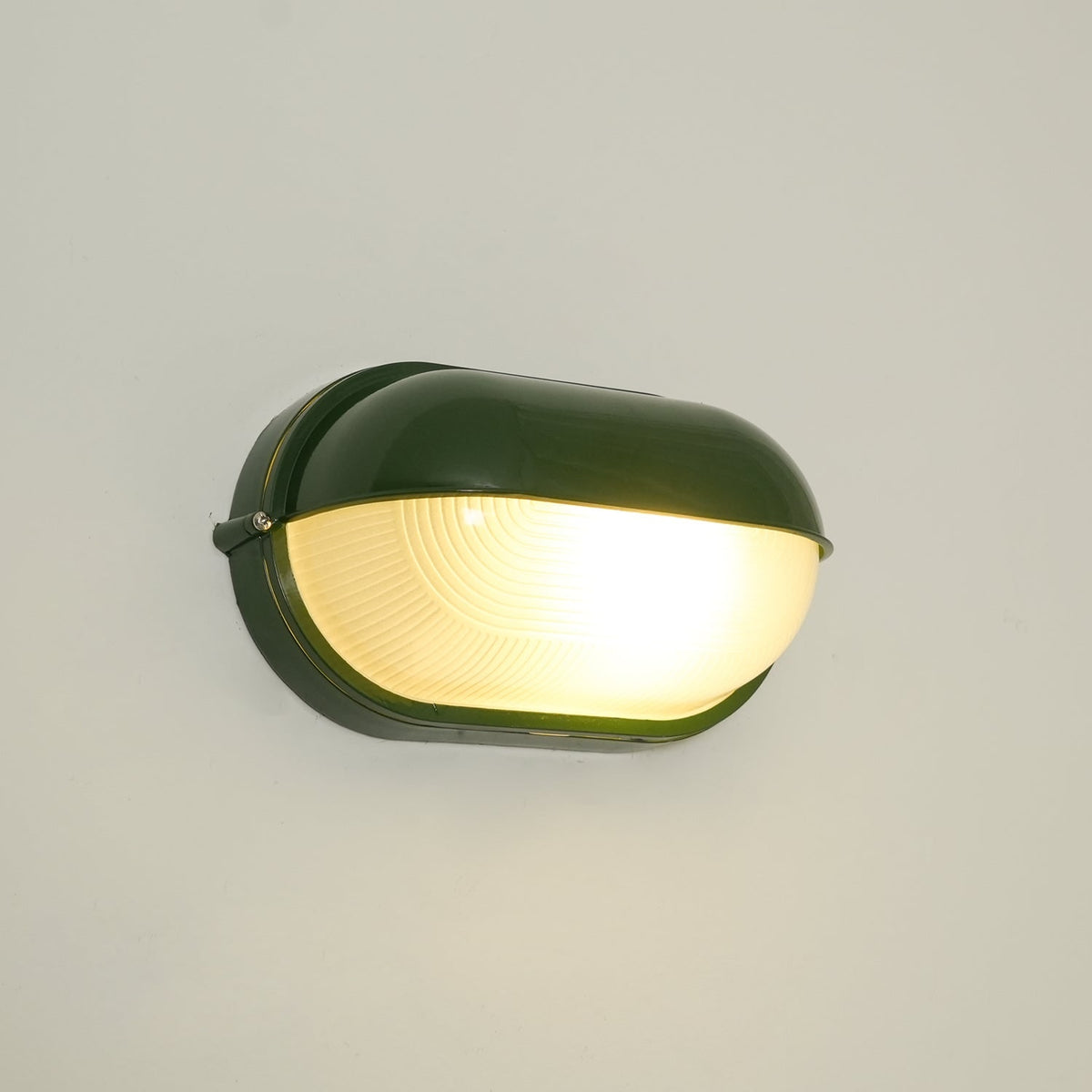 Outdoor Bulkhead Wall Light with Oval Shield and Ribbed Glass Diffuser - Image 24