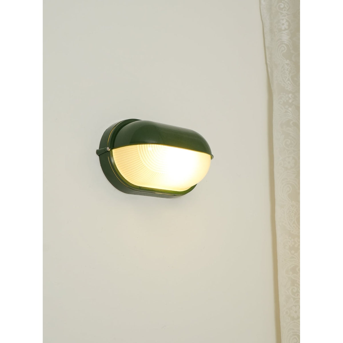 Outdoor Bulkhead Wall Light with Oval Shield and Ribbed Glass Diffuser - Image 26