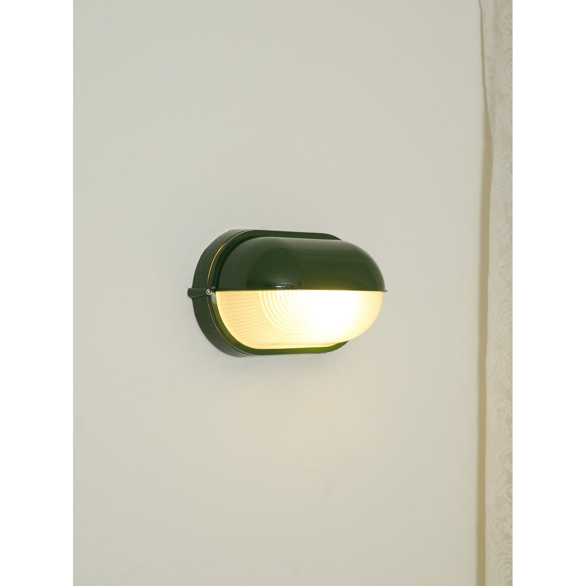 Outdoor Bulkhead Wall Light with Oval Shield and Ribbed Glass Diffuser - Image 27