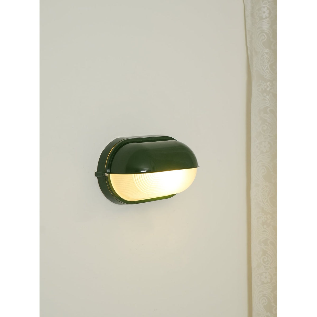 Outdoor Bulkhead Wall Light with Oval Shield and Ribbed Glass Diffuser - Image 28