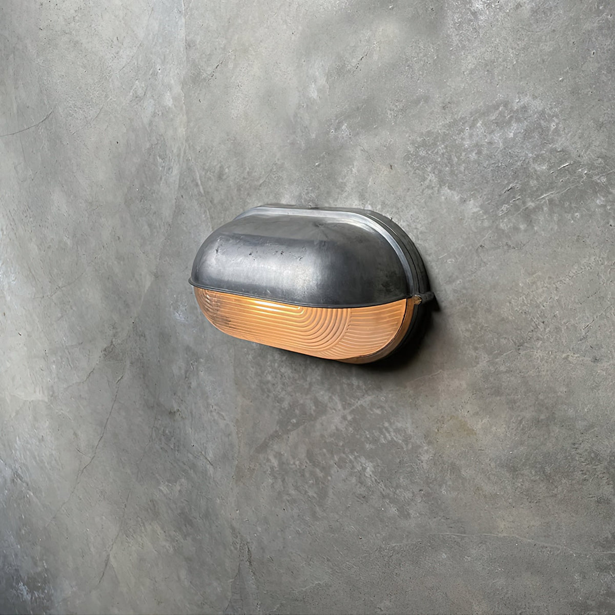 Outdoor Bulkhead Wall Light with Oval Shield and Ribbed Glass Diffuser - Image 8